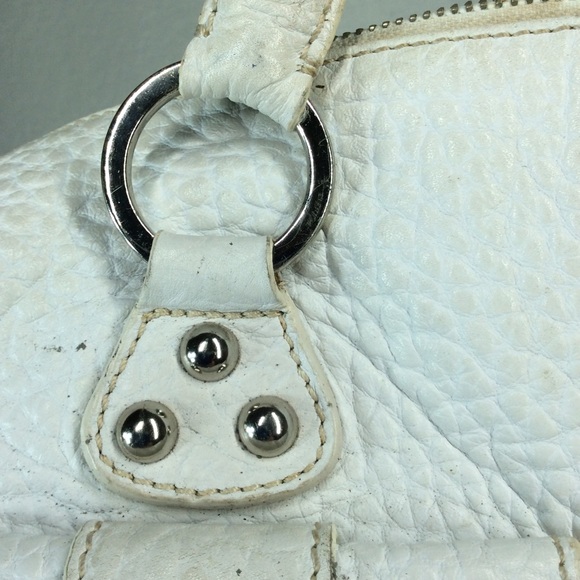 Rafe New York Pebble Leather White Satchel Handbag - Picture 2 of 16